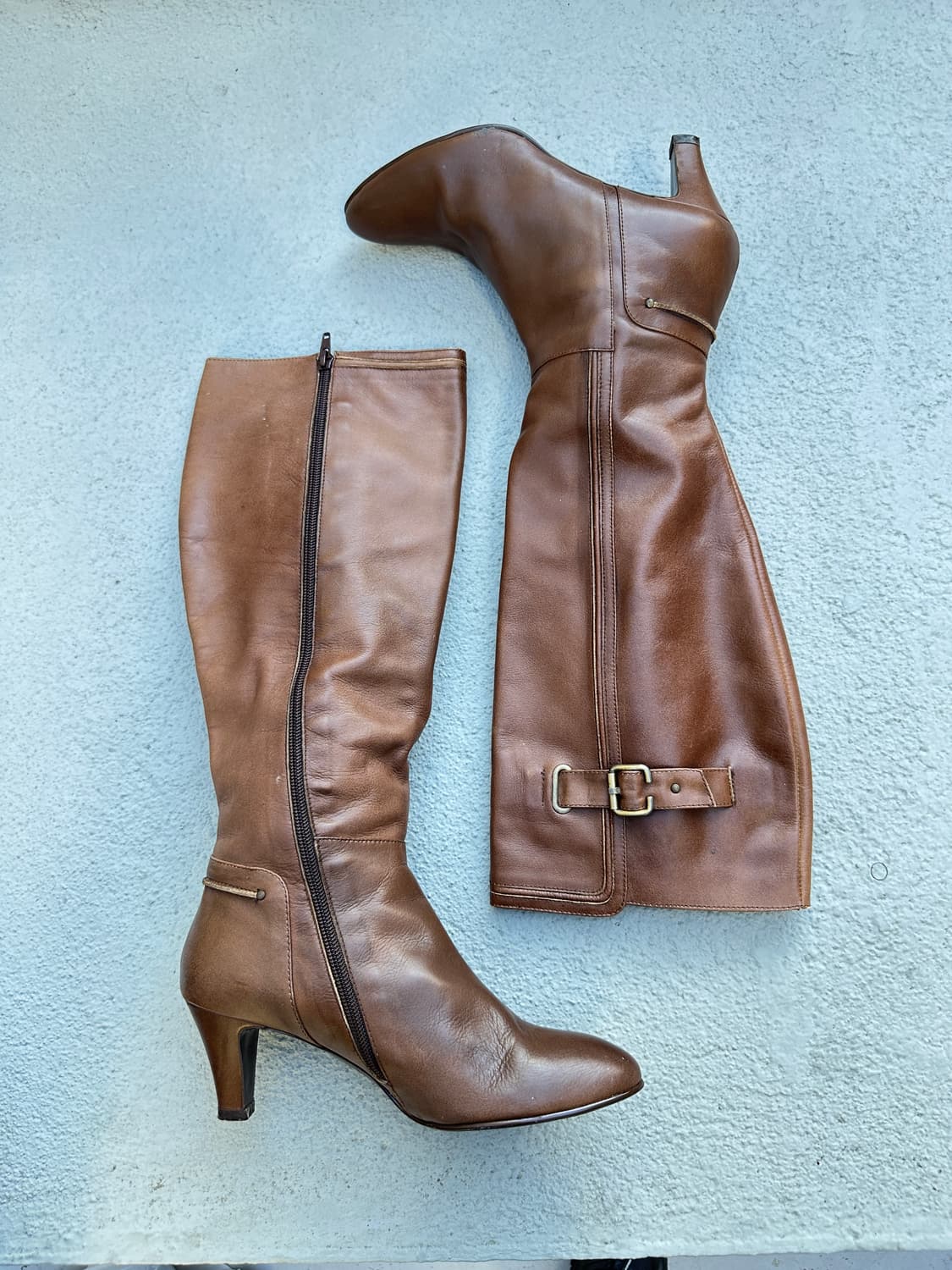 Vintage leather buckle boots 상품이미지2