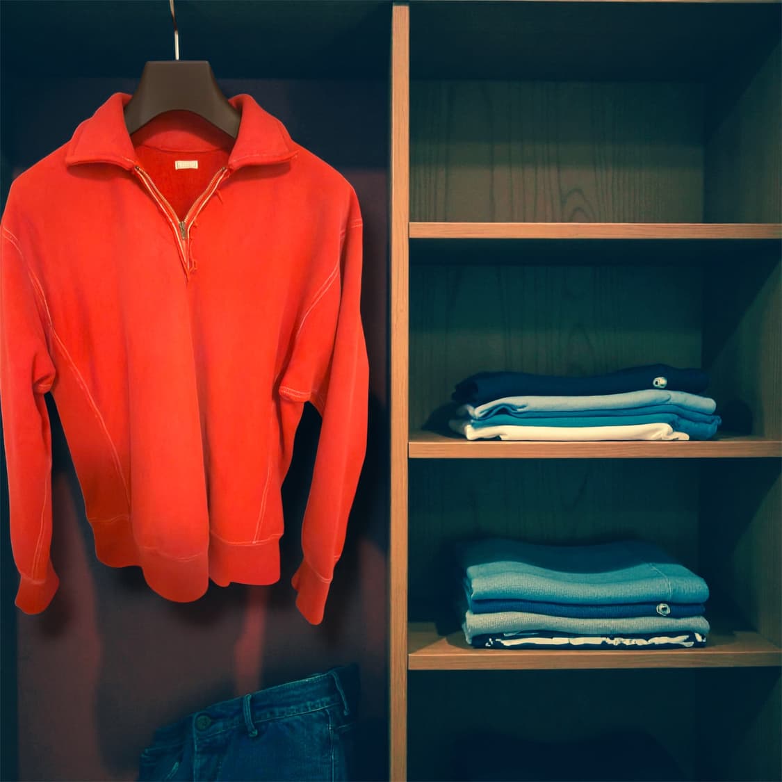 23AW a.presse 빈티지 하프집업 레드 3size 상품이미지6