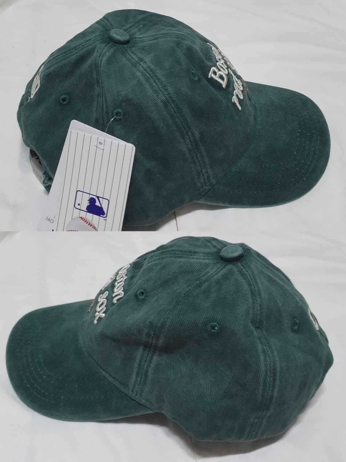 크림베이지 그린 레터링 엠엘비 볼캡 모자  상품이미지4