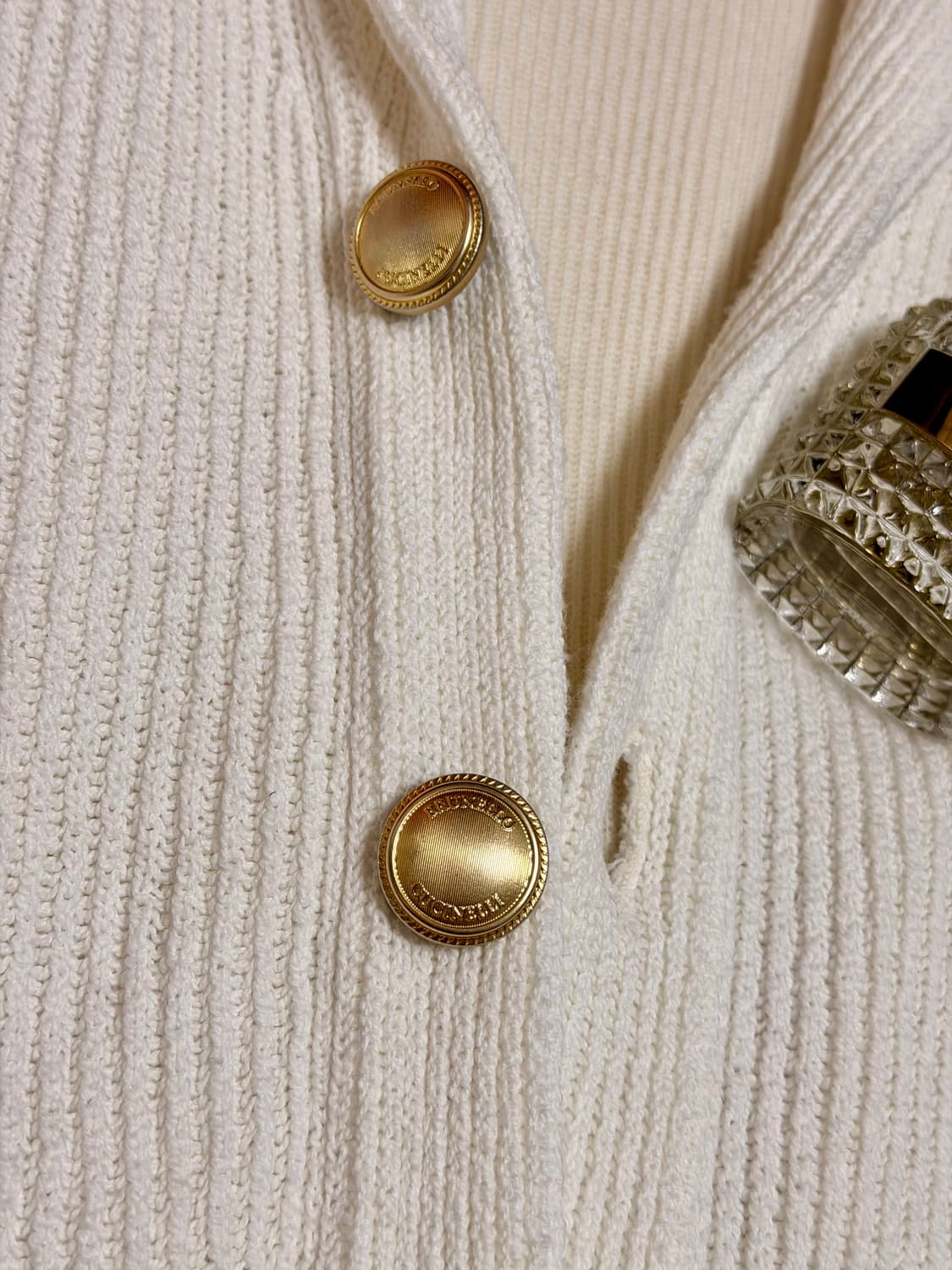 (새상품,강추👍)브루넬로쿠치넬리 화이트 골드 스웨터 가디건 상품이미지6