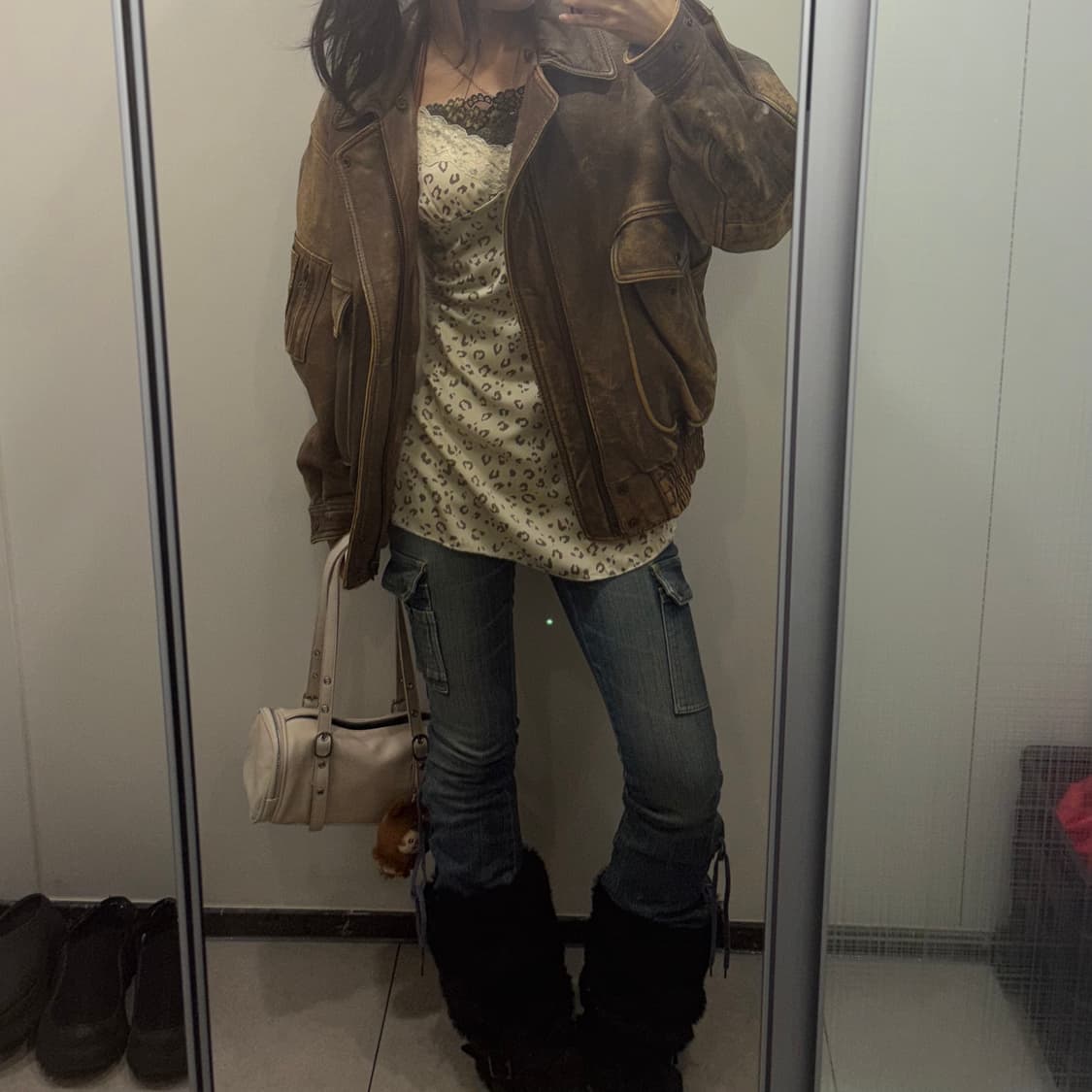 갸루 호피 빈티지 풀세트 착장 상품이미지1