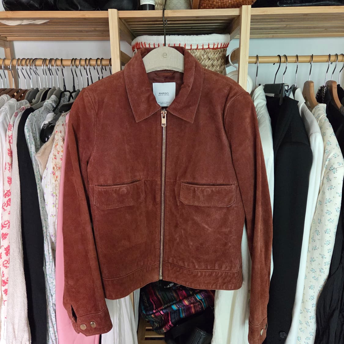 Mango스웨이드블루종 상품이미지1