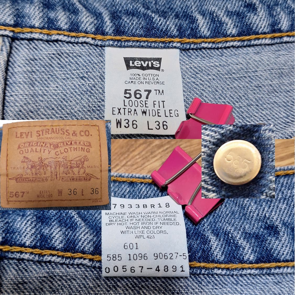 90s 미제 빈티지리바이스 567 36X36 상품이미지5