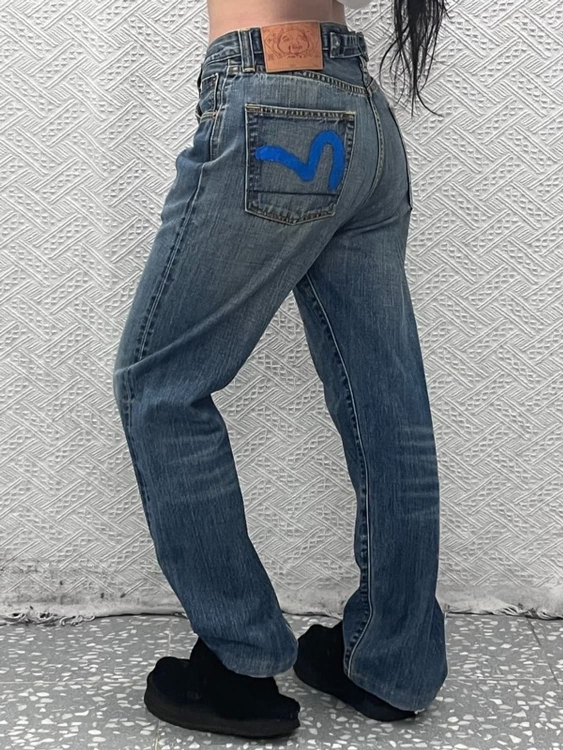 에비수 빈티지 레트로 포켓프린팅 데님팬츠 32인치 C09137 상품이미지1