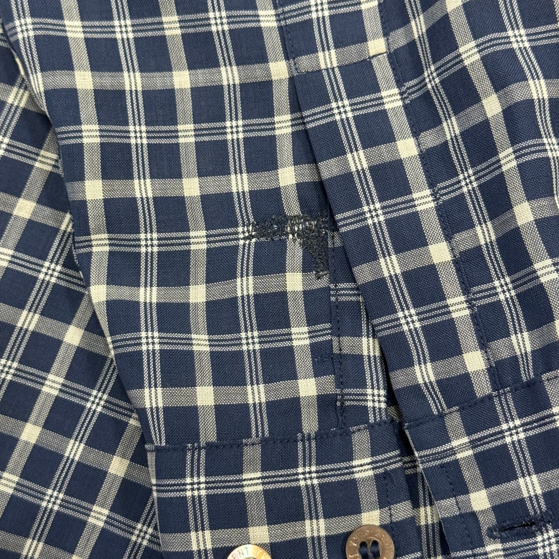입생로랑 빈티지 네이비 체크셔츠 95 상품이미지6