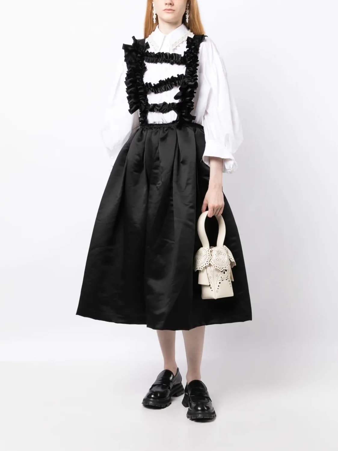 꼼데가르송 러플 서스펜더 쉬폰 원피스 상품이미지3