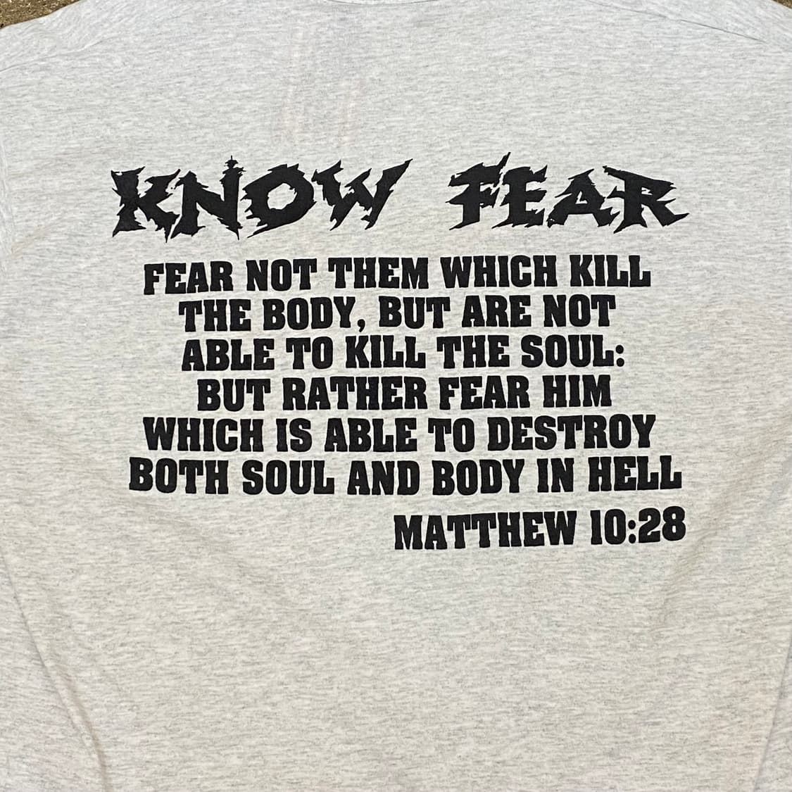 미국 빈티지  80s KNOW FEAR 프린팅 반팔티 락티셔츠 상품이미지8