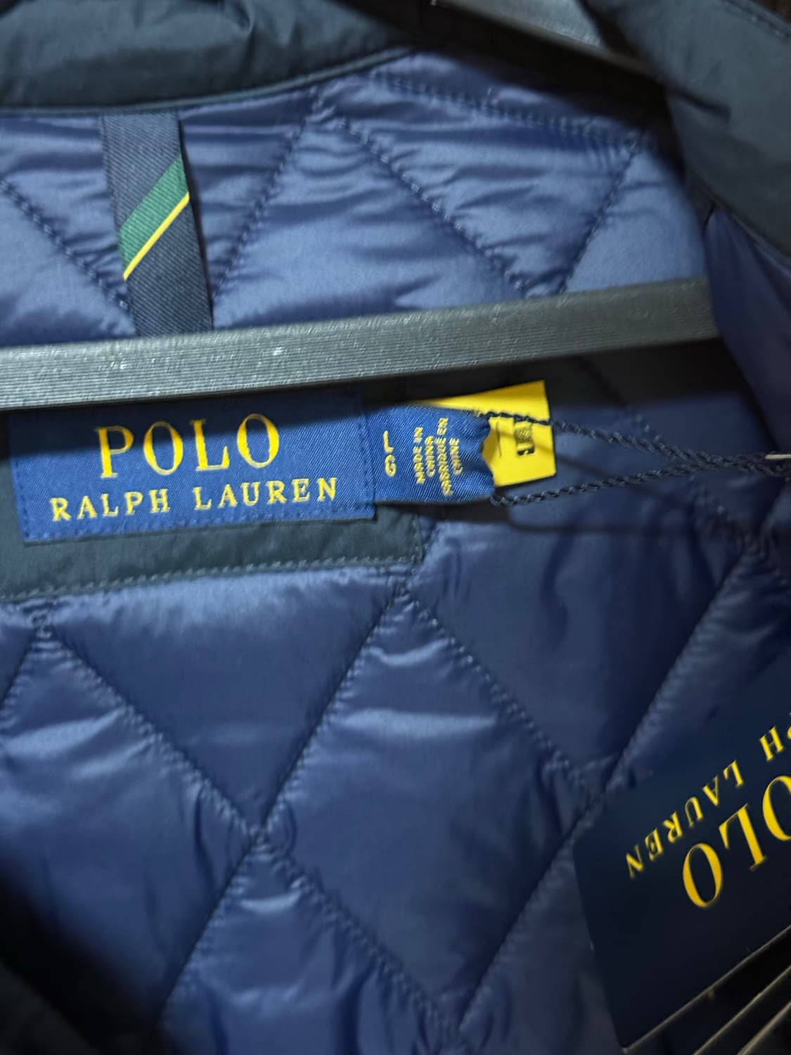 새상품 폴로 퀼팅 자켓 네이비 L 발수 퀼트 자켓 상품이미지3