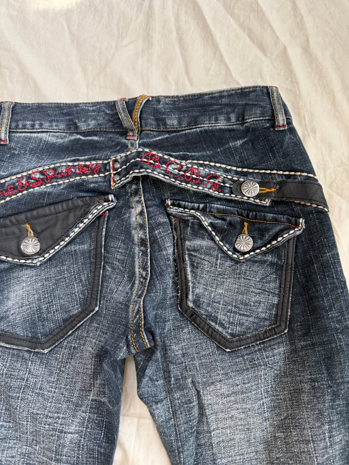 펑크 락시크 크랙워싱 부츠컷 데님 팬츠 상품이미지7