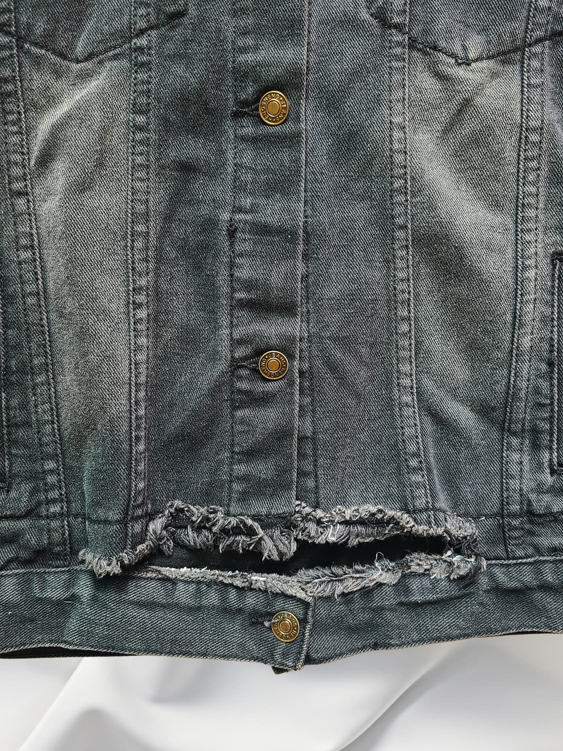 블랙 데님 빈티지 자켓 상품이미지5