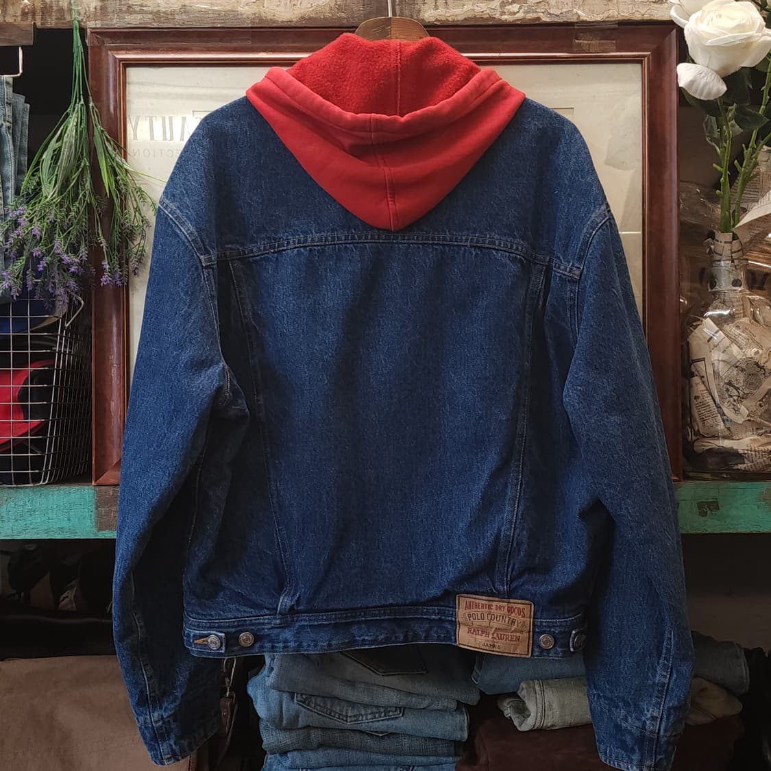 90s 폴로 컨트리 데님자켓 후드 레이어드 M 상품이미지3