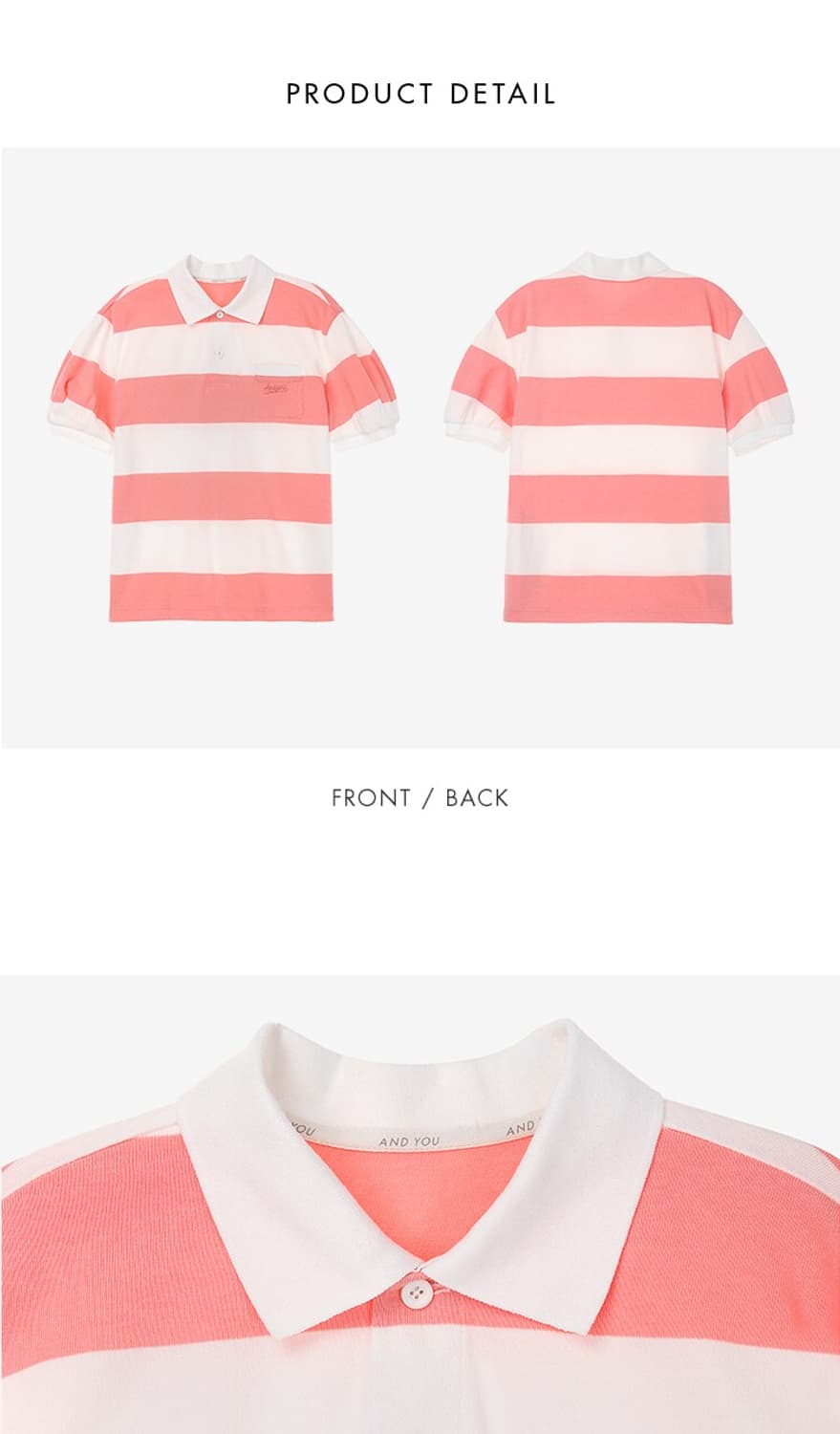 앤유 HANAUMA Collar stripe T-shirt 라임 새상품 상품이미지5