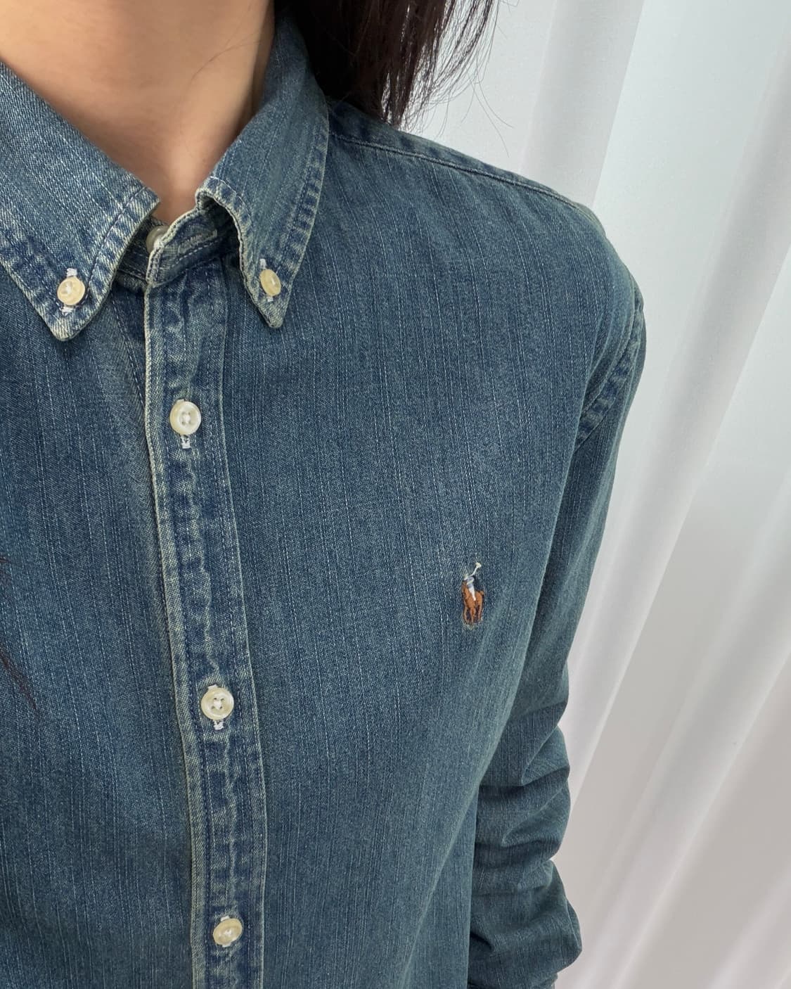 (새상품)[M]폴로 랄프로렌 샴브레이 데님 셔츠 상품이미지5