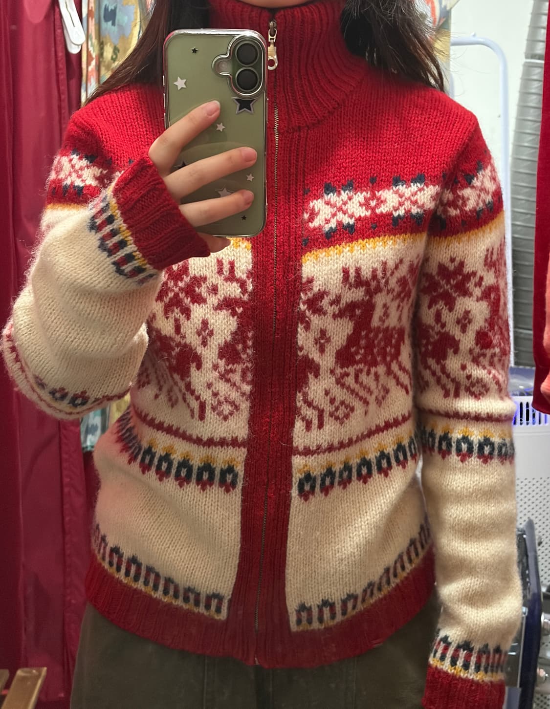 Wool 100% 노르딕 니트 집업 s 울 100%  상품이미지2