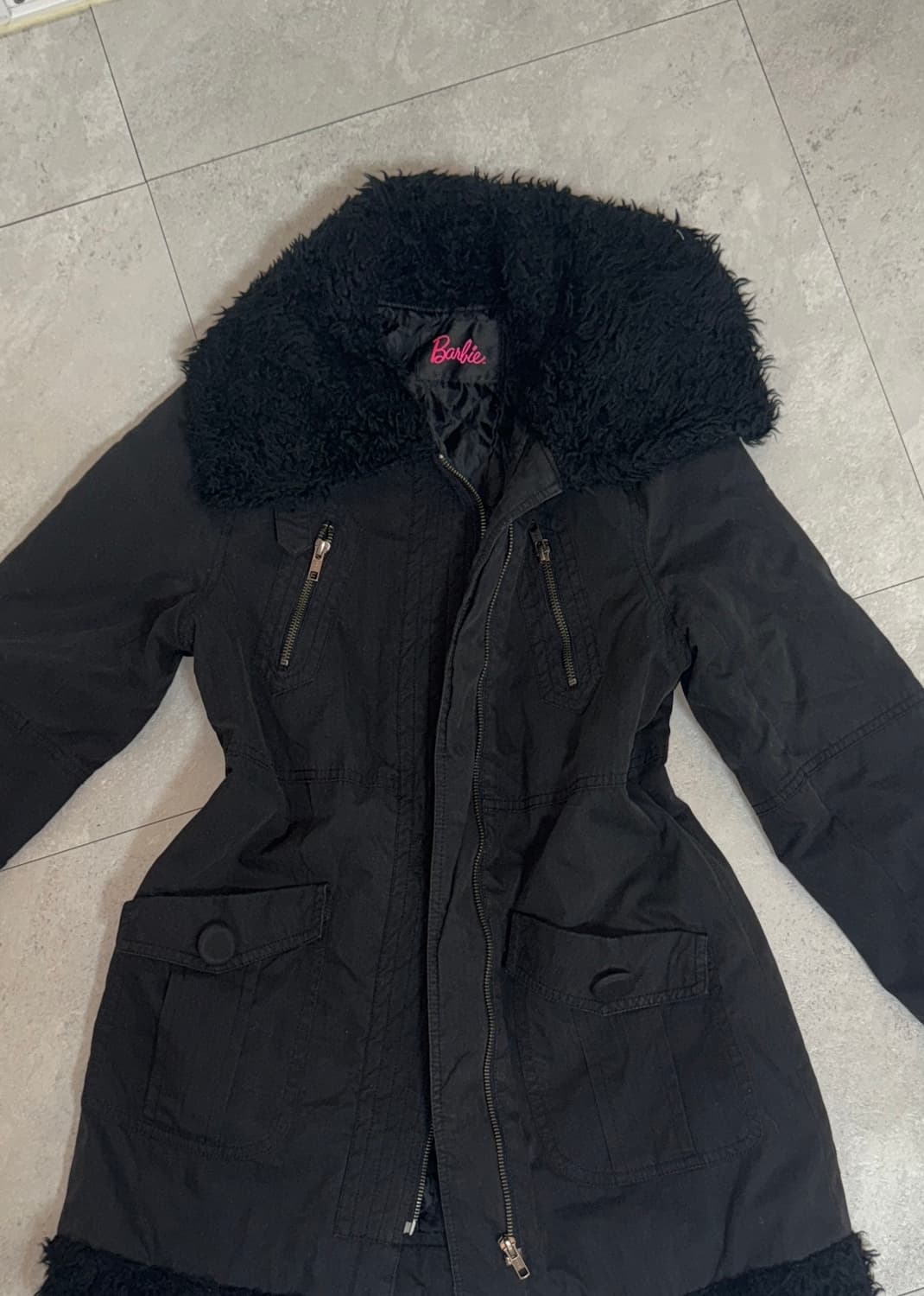 barbie 하이넥 무스탕 패딩점퍼 상품이미지1