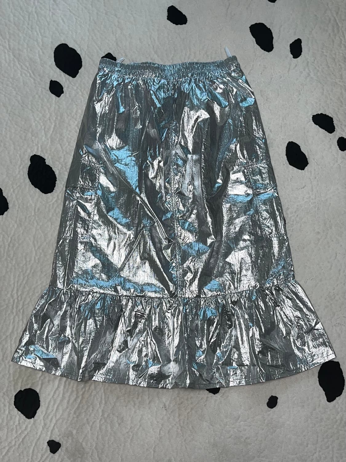 metallic silver skirt 상품이미지1