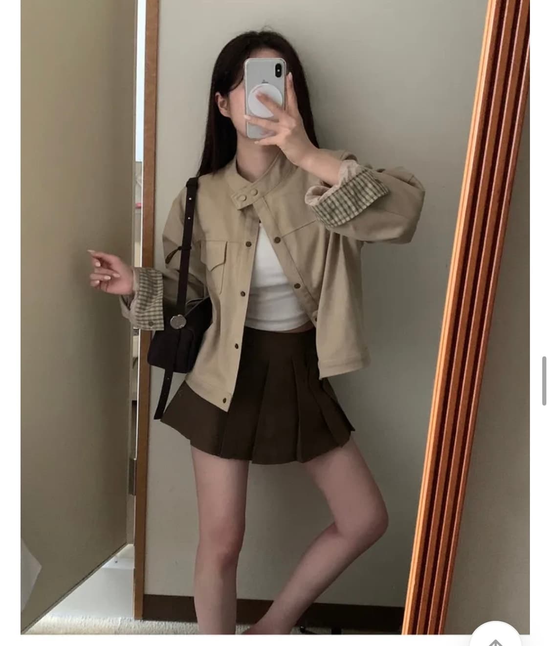 라온느 클라 미니 스커트 브라운 s 상품이미지2