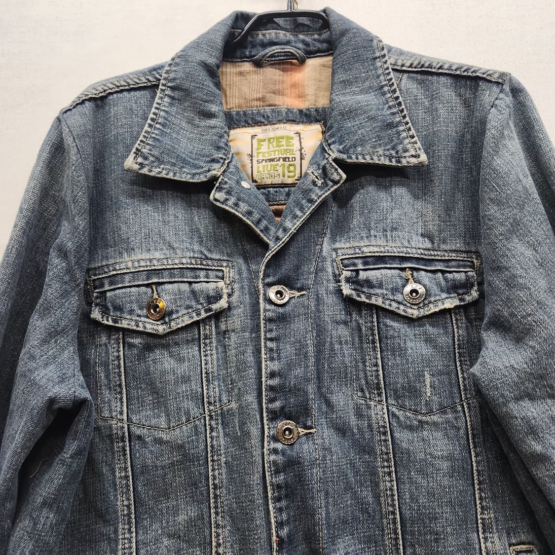 스프링필드 투포켓 빈티지 데님 청자켓 XL(L) 상품이미지2