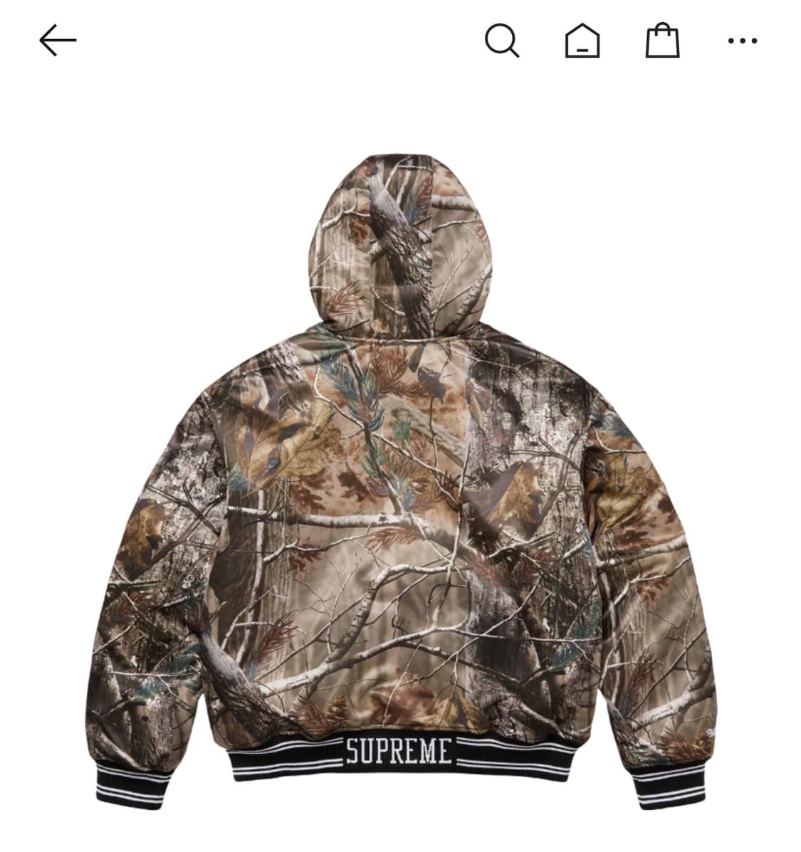 슈프림 미첼앤네스 라인드 후드 사틴 바시티 리얼트리 자켓 XL 상품이미지3