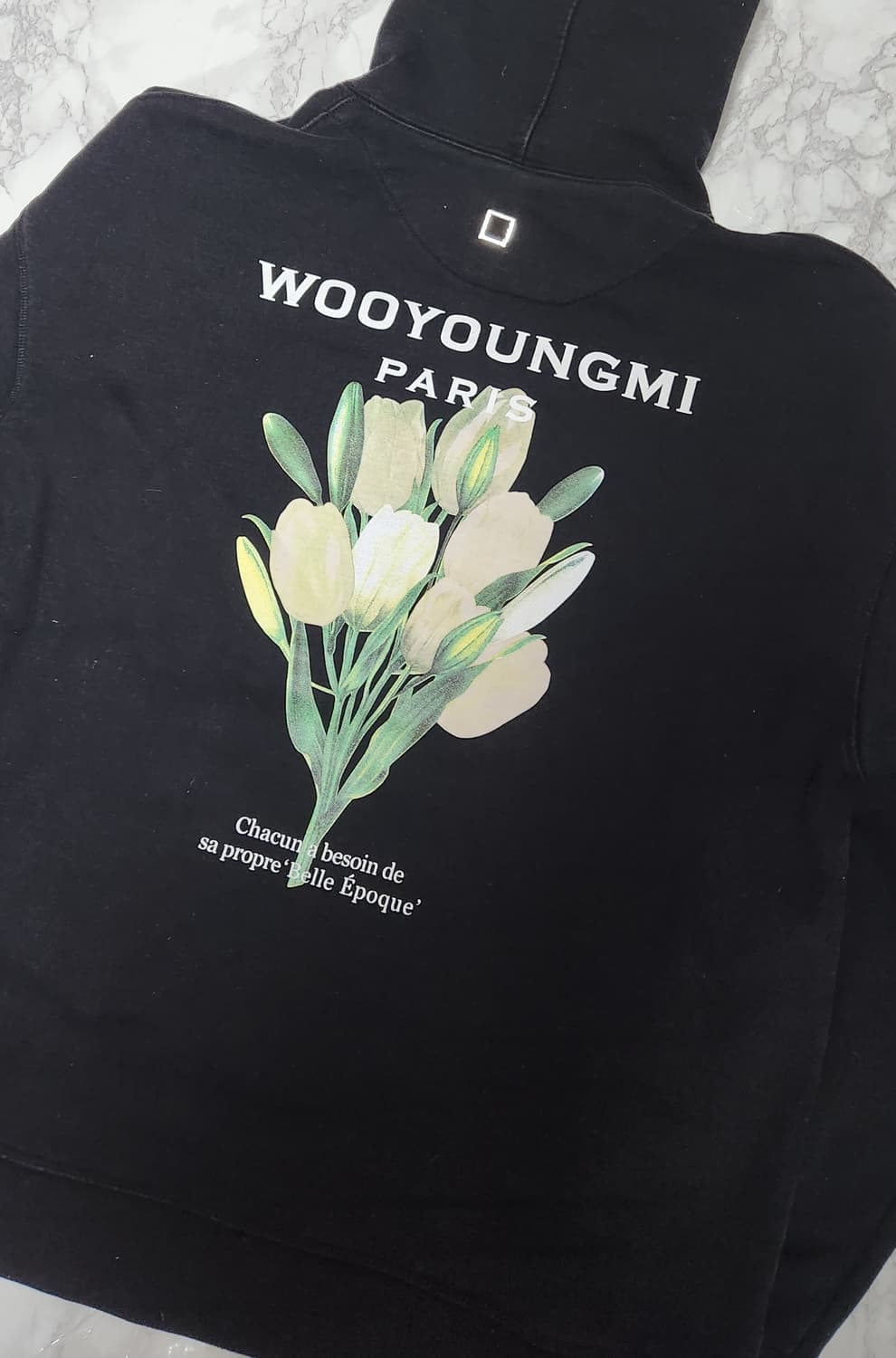 우영미 플라워 빅로고 후드티 상품이미지2