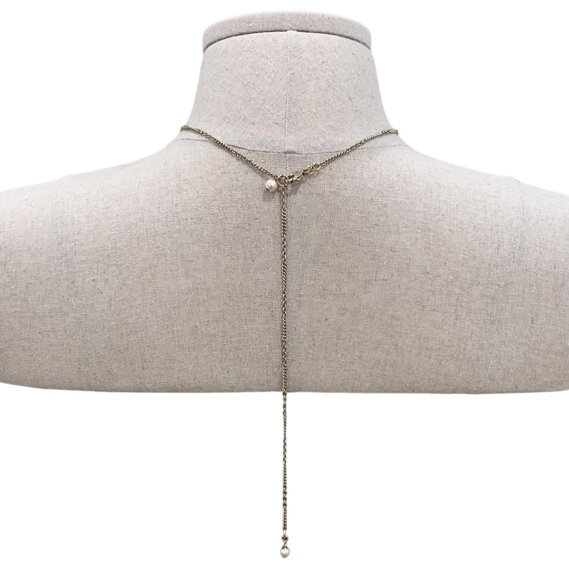 샤넬 크리스탈 진주 롱&숏 골드 목걸이 상품이미지3