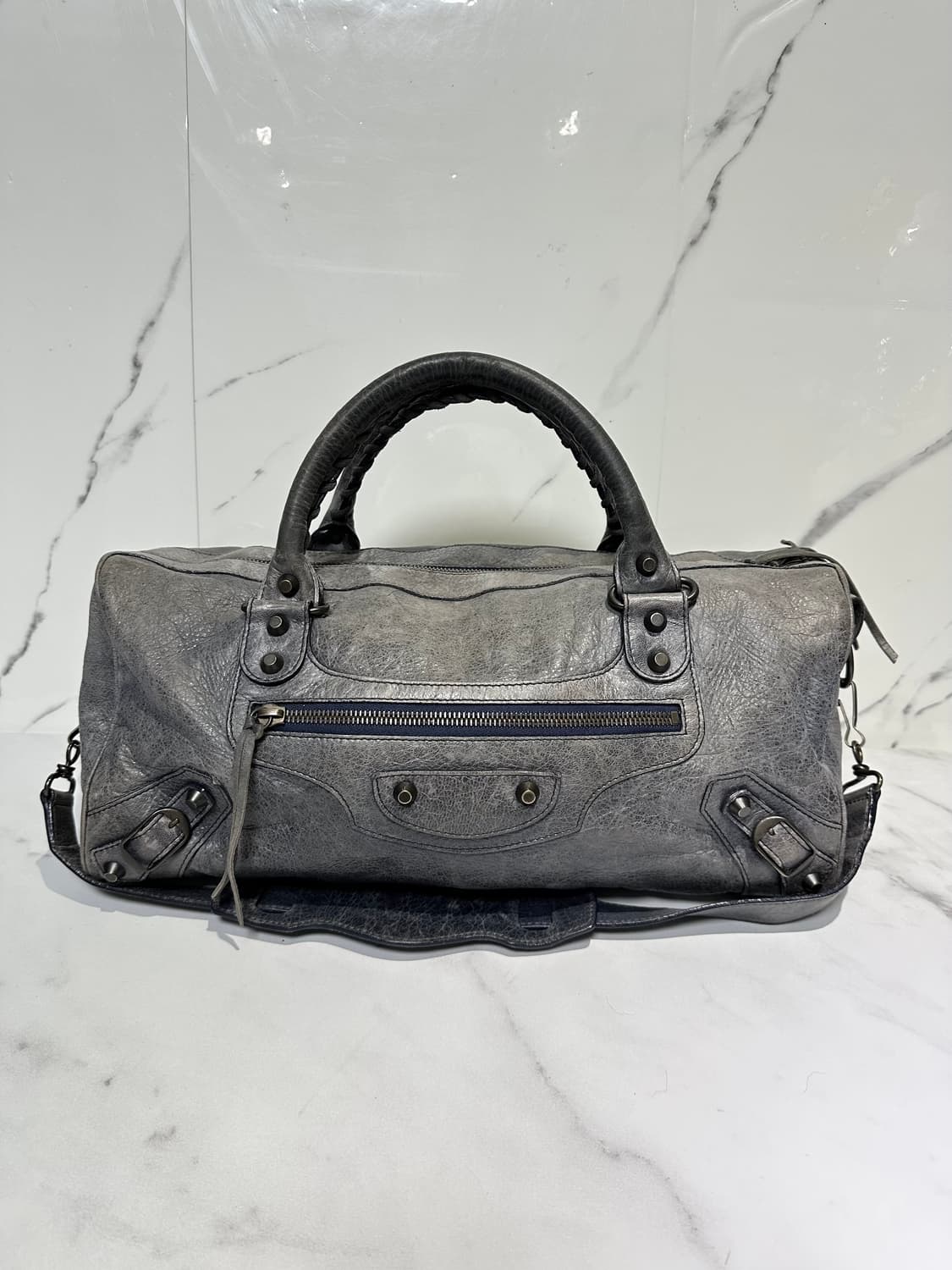 [A 정품] 발렌시아가 시티 모터백 트위기 블루그레이 상품이미지2