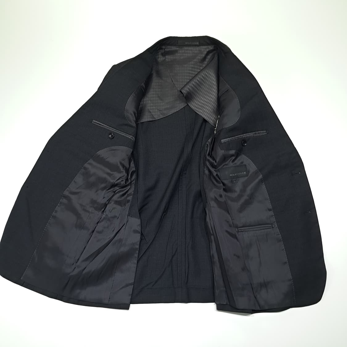 CL486 M 솔리드옴므 울 싱글 다크차콜 블레이저 자켓 상품이미지5