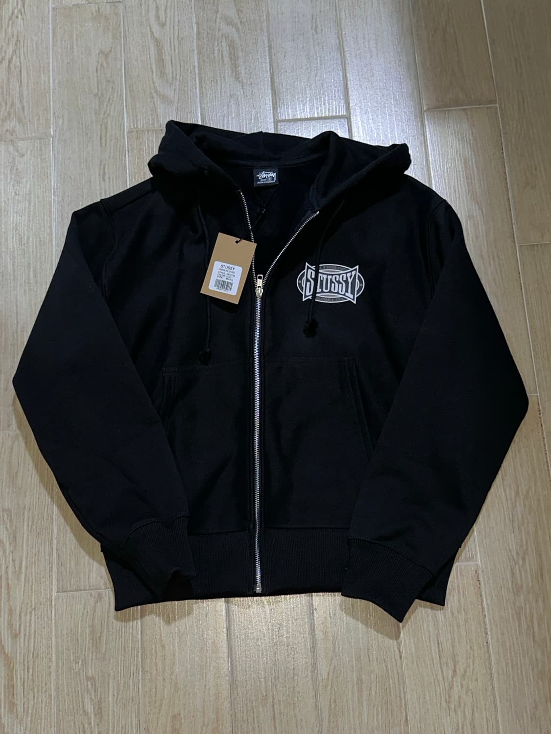 스투시 챔피온 오벌 집 후디 후드집업 블랙 상품이미지1