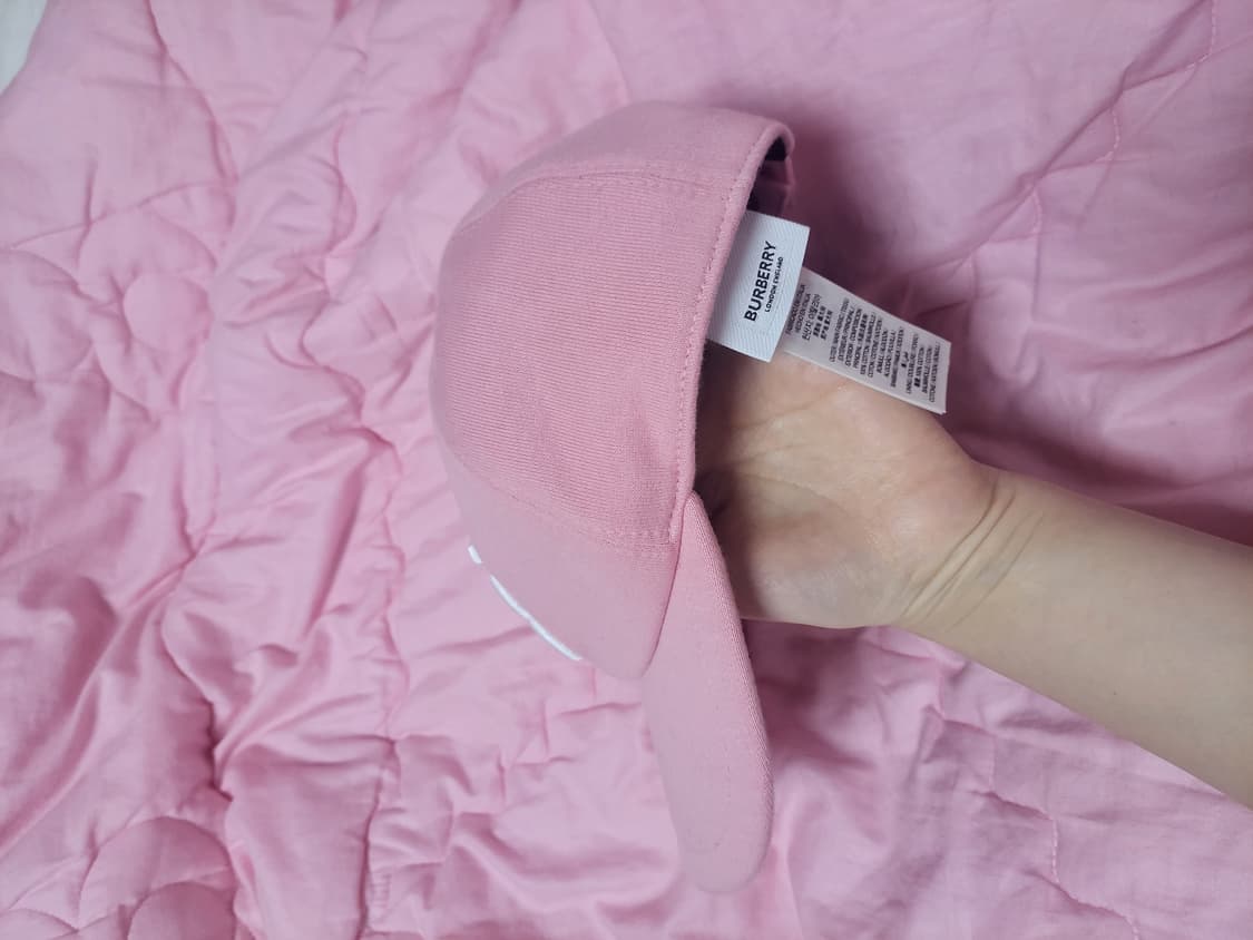 정품)급처상태좋음!버버리 로고 핑크 볼캡 야구 모자 남녀공용 M사이즈 상품이미지10