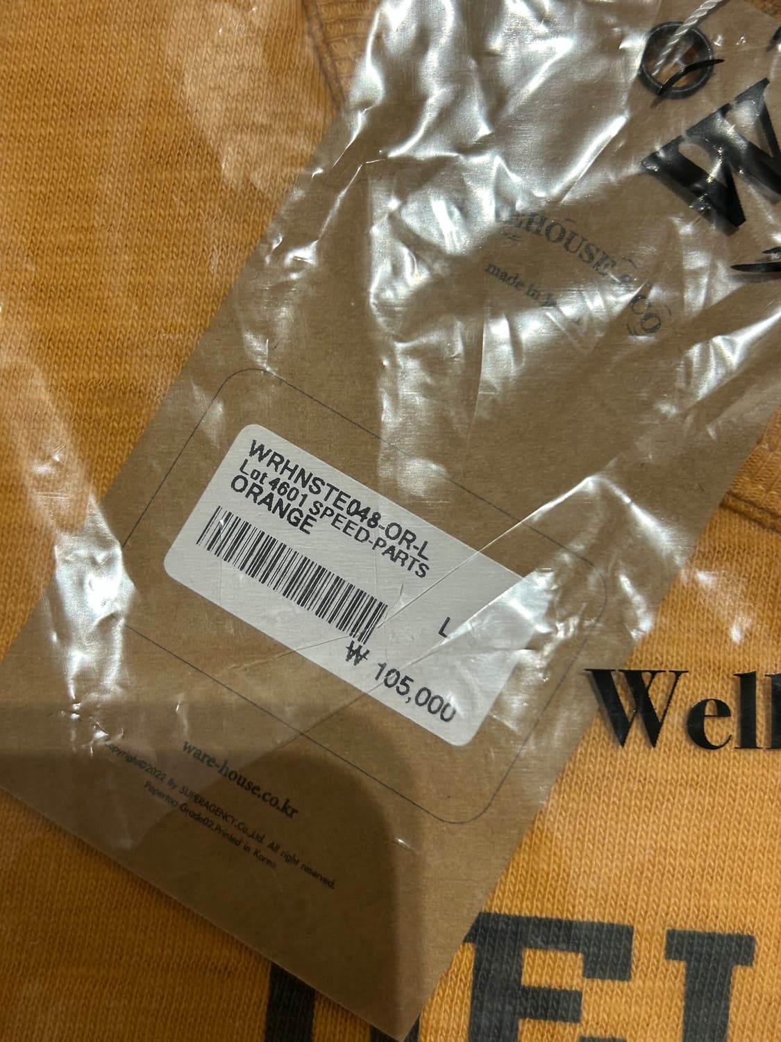 웨어하우스 티셔츠 lot4601 speed parts orange 상품이미지2