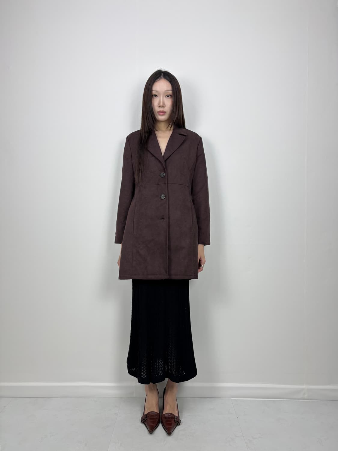 BROWN BURGUNDY SUEDE JACKET 상품이미지5