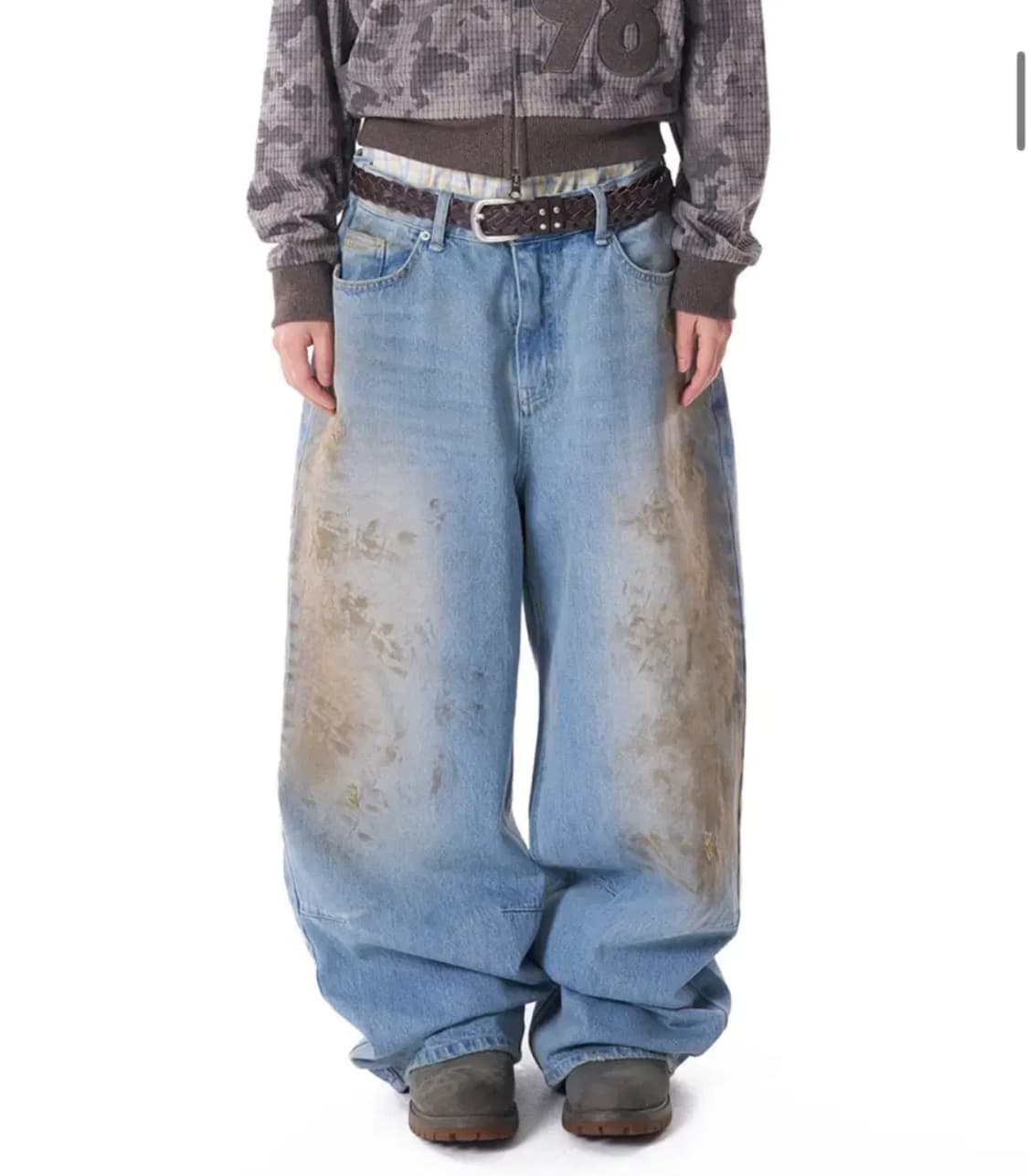 아캄 Dirty Washed Denim Pants (Blue) 상품이미지1