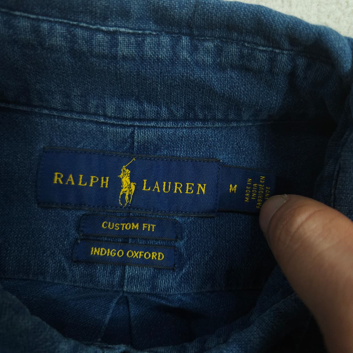 폴로 랄프 로렌 인디고 가먼트 다이 옥스포드 셔츠 M 커스텀핏 상품이미지3