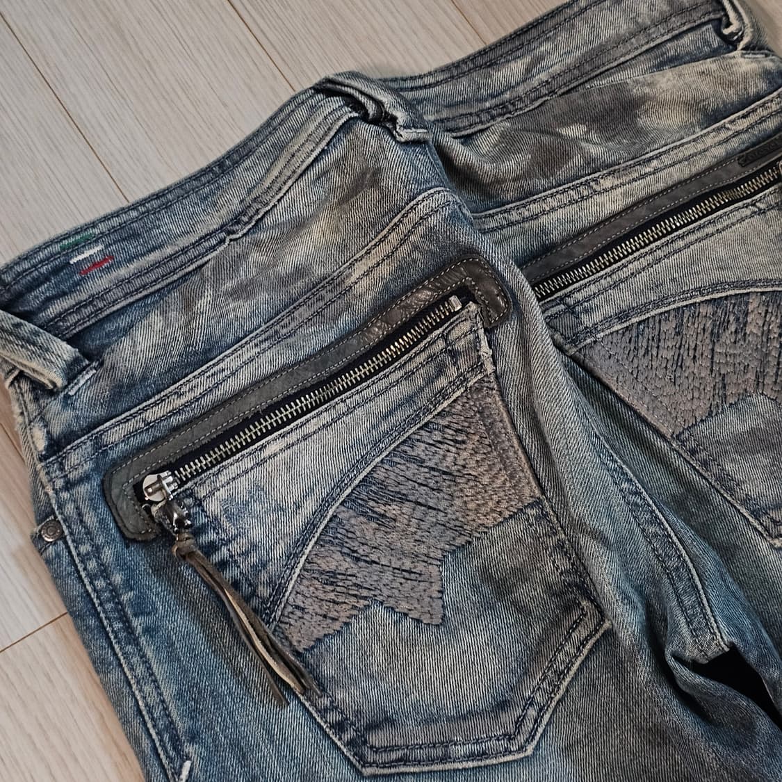 디젤 슬래머 61e 더티 워싱진 데님 청바지 블루 상품이미지4