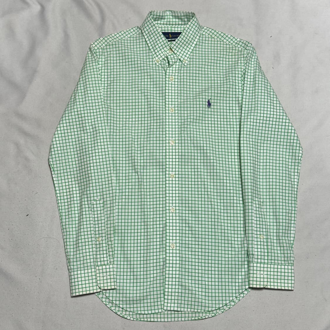S 폴로랄프로렌 슬림핏 그린 체크 셔츠 상품이미지2