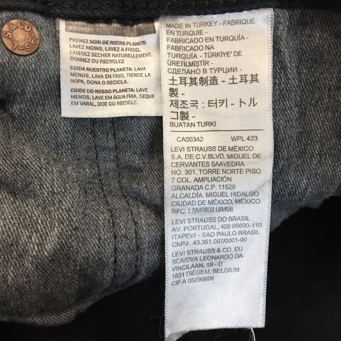 리바이스 501 프리미엄빅E탭 블랙 데님진 34 인치  상품이미지6