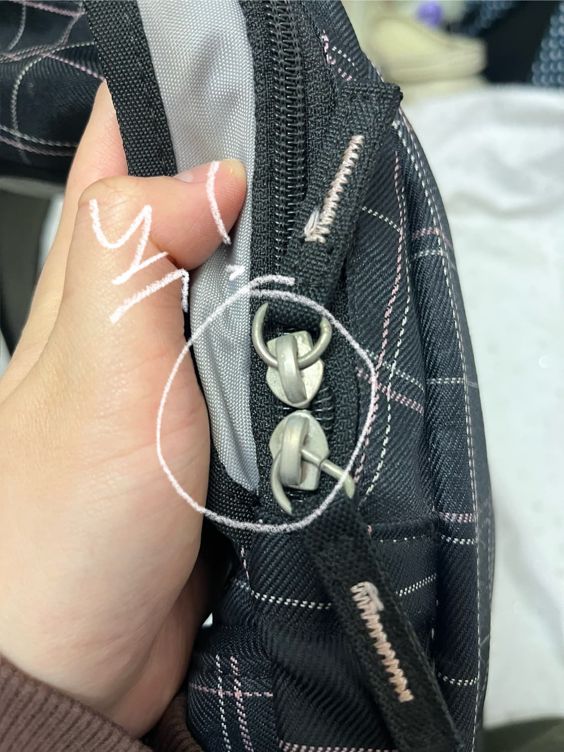 블랙핑크 체크패턴 백팩 + 치이카와 릴패스 🎀 상품이미지7