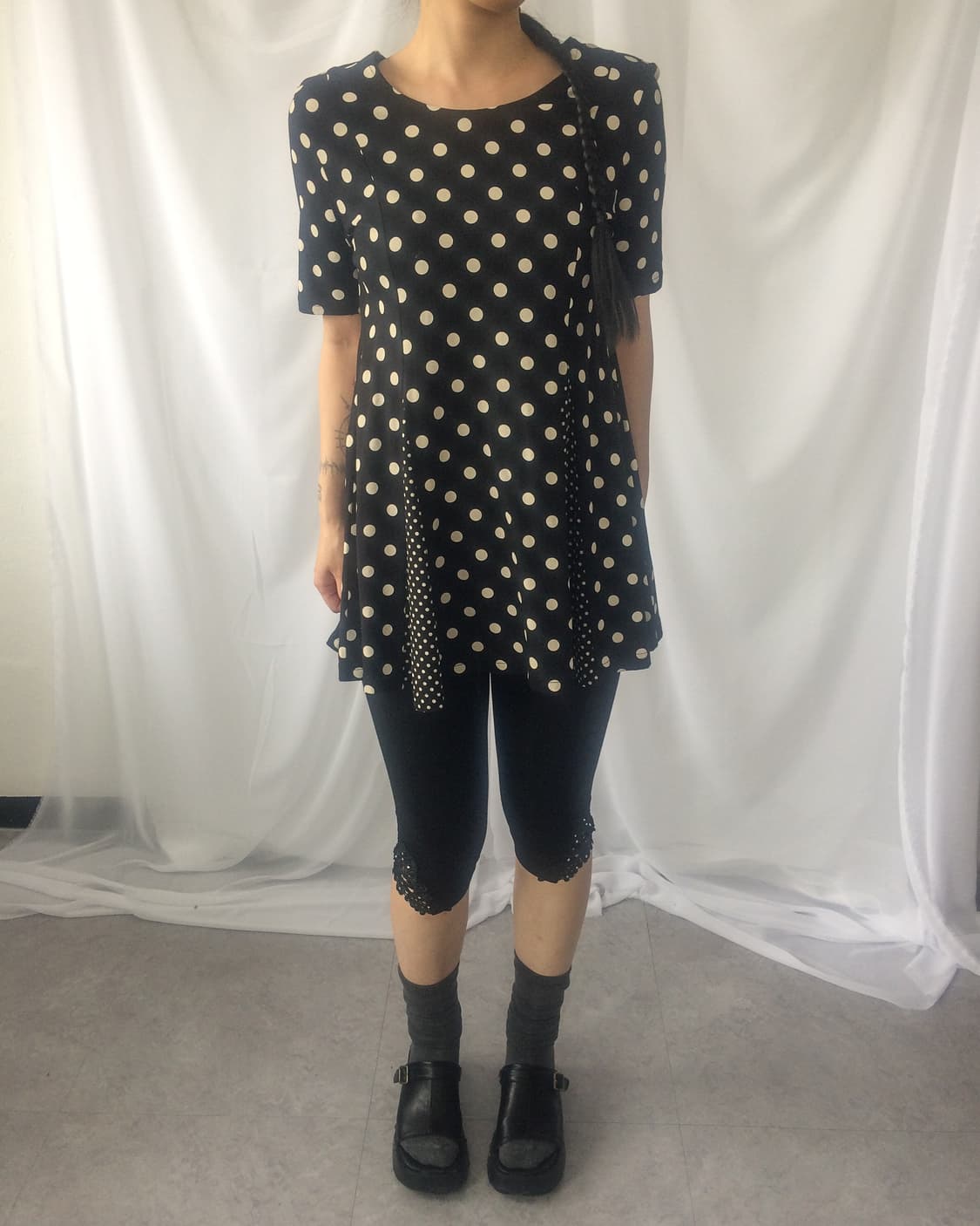 Dot pattern mixed top 상품이미지6