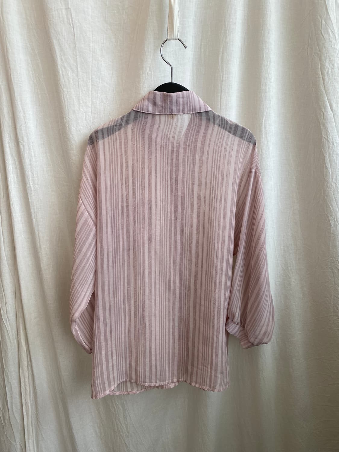 퍼플핑크 시스루 블라우스(XL) 상품이미지7