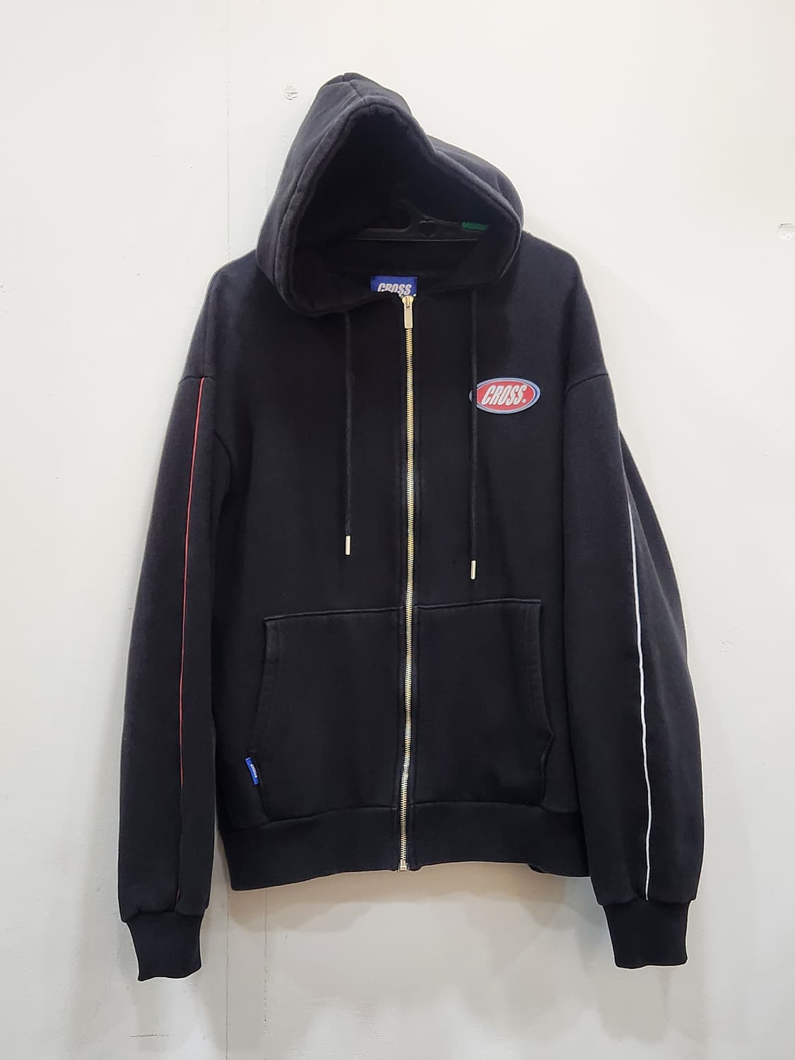 [L] 크로스드레슬리 블랙 약기모 후드집업 L사이즈 상품이미지1
