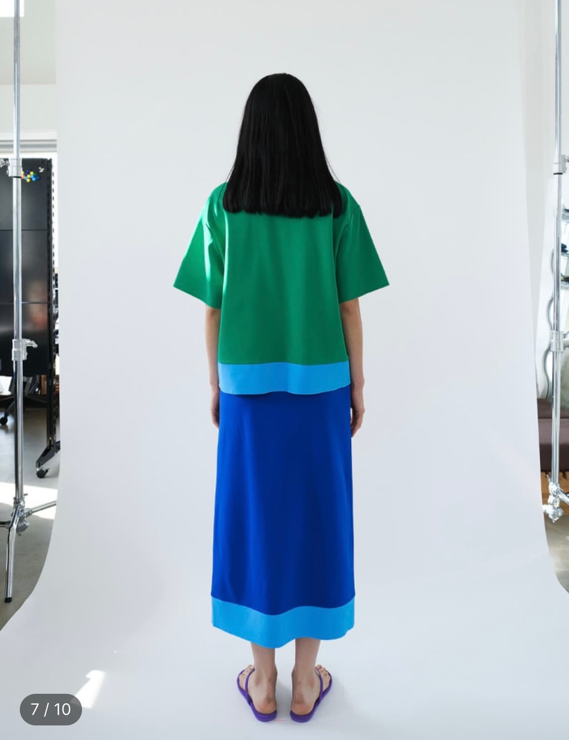 HANDS EYES HEART Colorblock Skirt / 새상품 상품이미지4