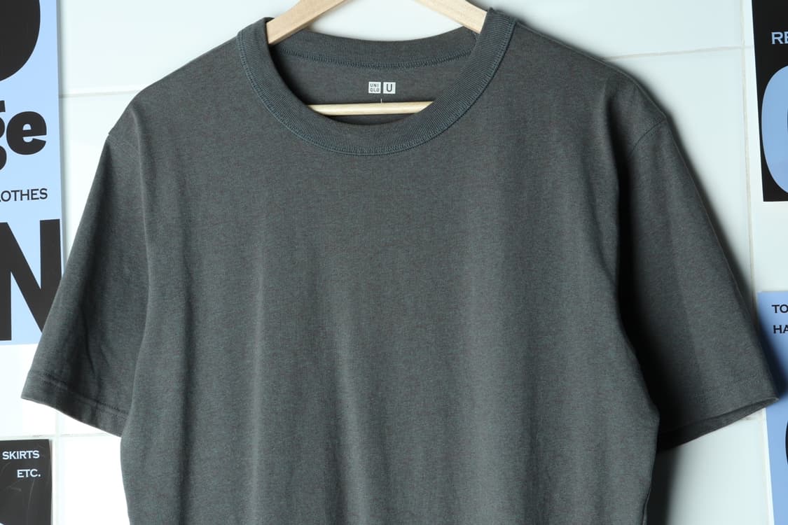 (L-XL) 유니클로 반팔 티셔츠 소재패턴 U라인 감성-H31918 상품이미지3