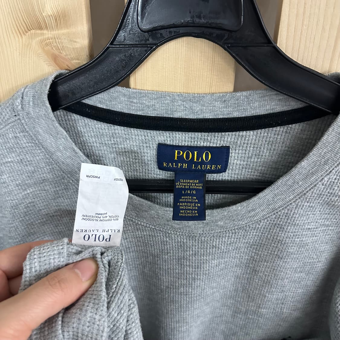(L) 폴로 랄프로렌 그레이 와플 반팔 티셔츠 상품이미지5