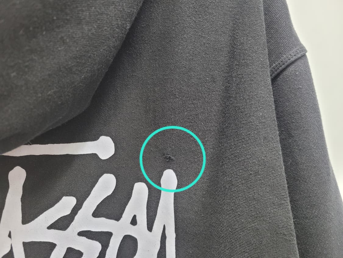 STUSSY 22SS 스투시 베이직 로고 기모 후드 / 남 S 블랙  상품이미지7