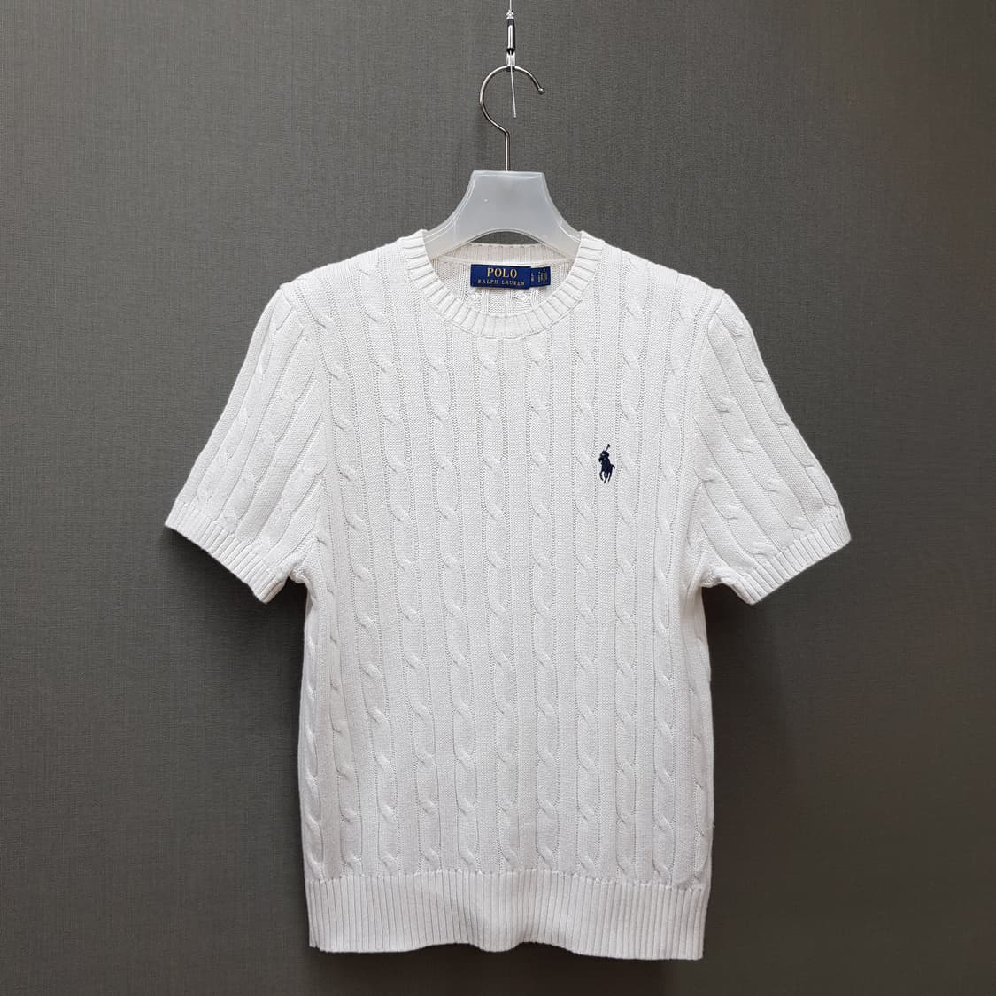 폴로 랄프로렌 케이블 반팔 코튼 니트 LG사이즈 상품이미지1