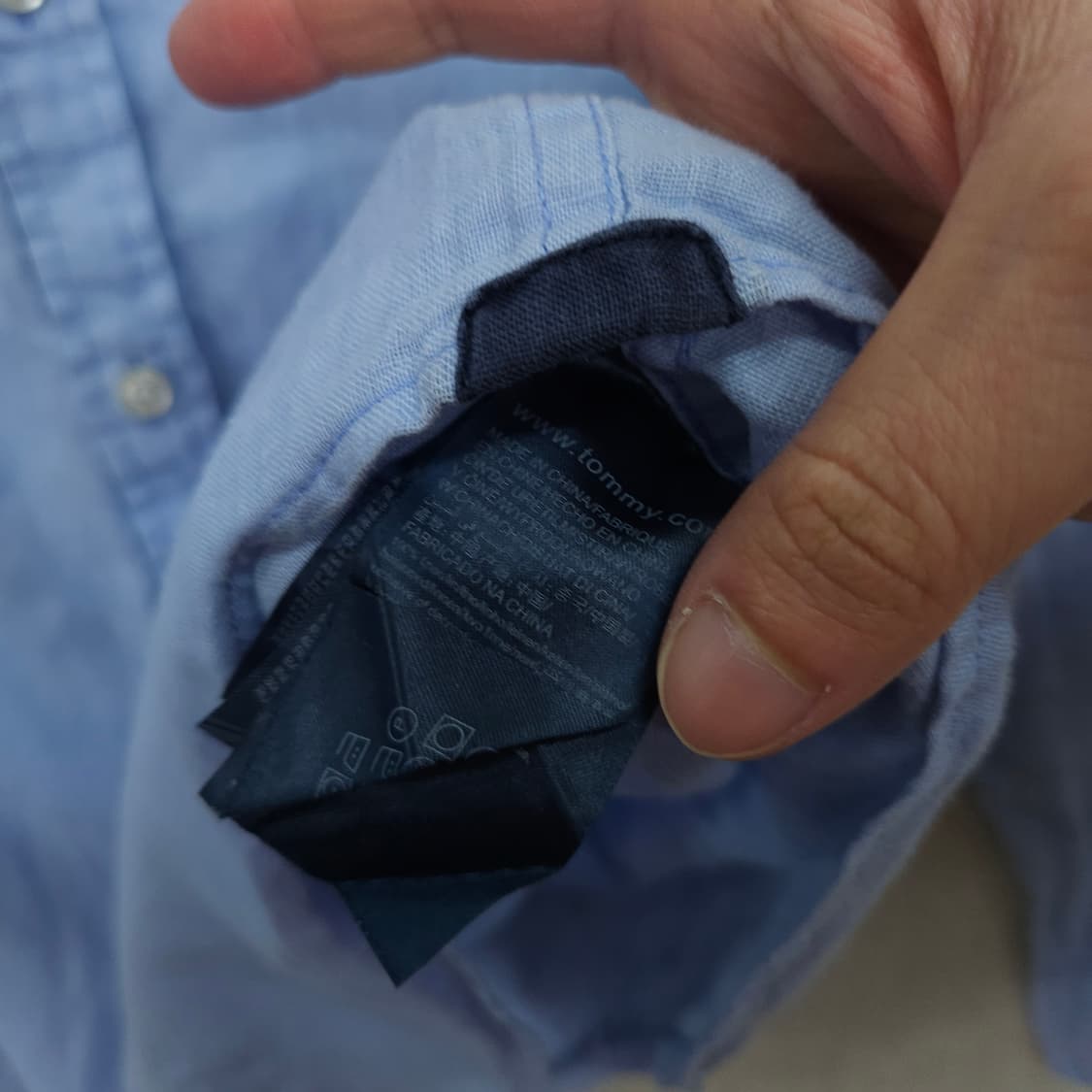 타미힐피거 헨리넥 린넨 셔츠 L 상품이미지5