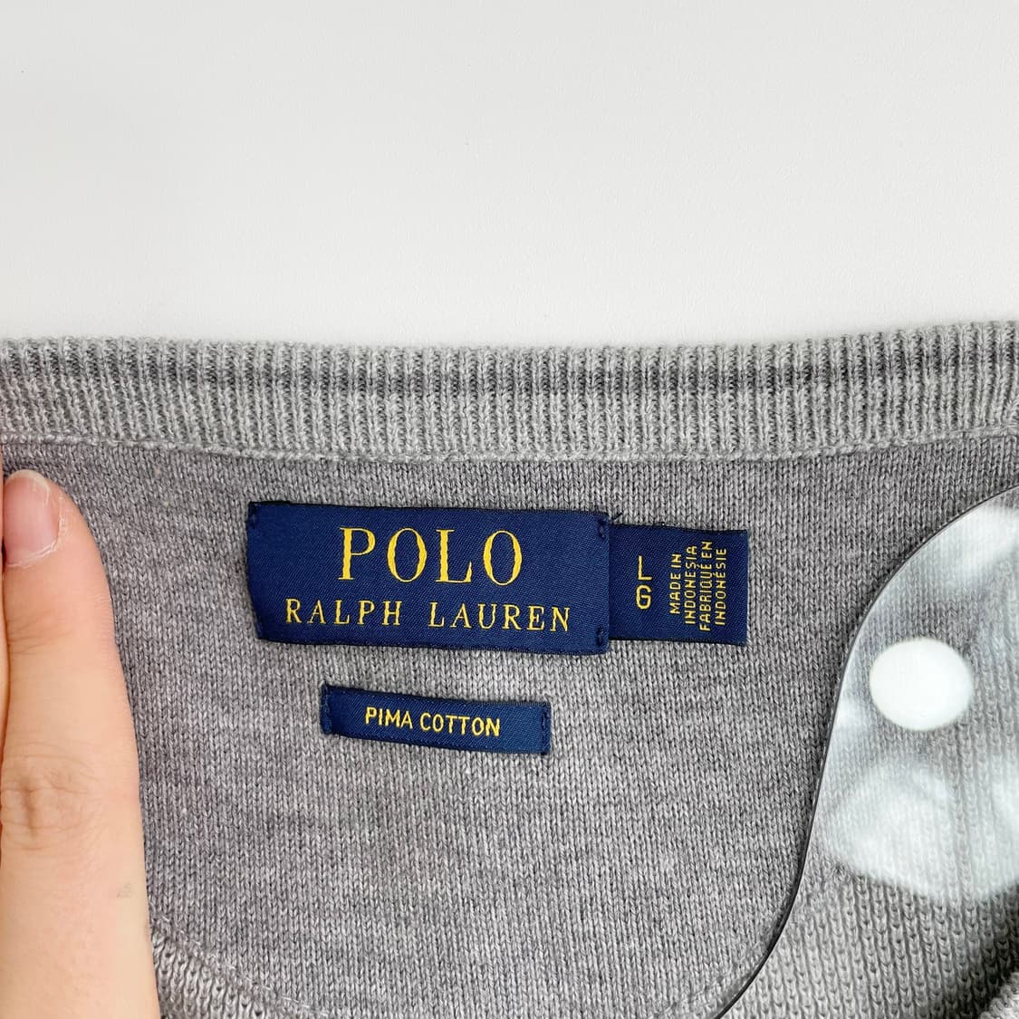 A2 폴로 랄프로렌 그레이 피마코튼 라운드넥 니트 스웨터 110사이즈 상품이미지5