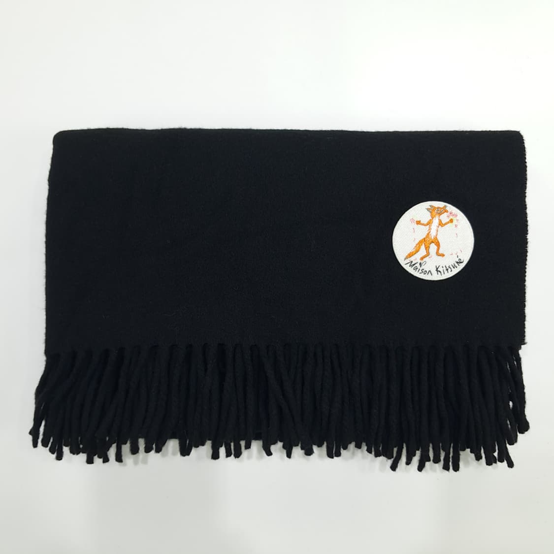 MX103 메종드 키츠네 블랙 버진울 빅사이즈 목도리 머플러 상품이미지6