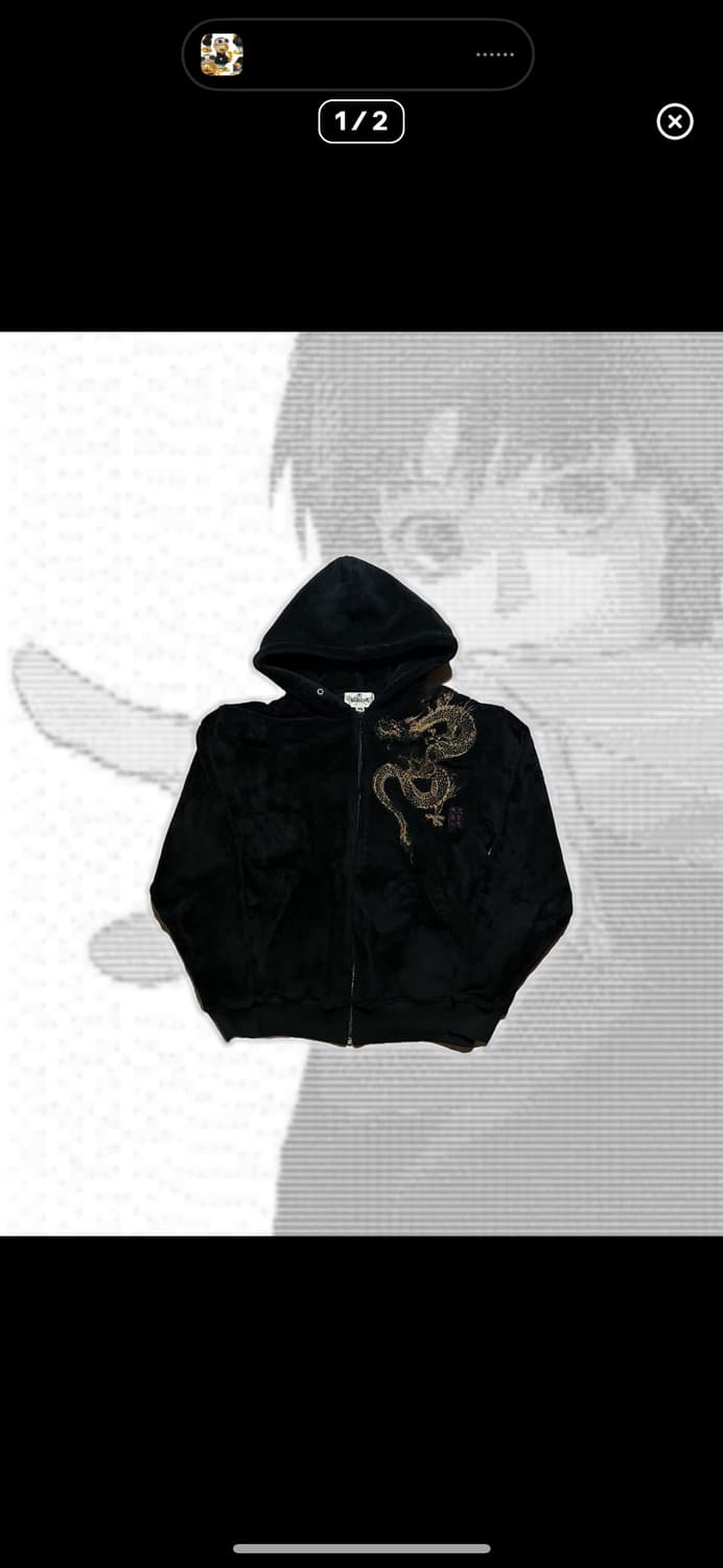 카라쿠리타마시 후리스 집업 상품이미지1