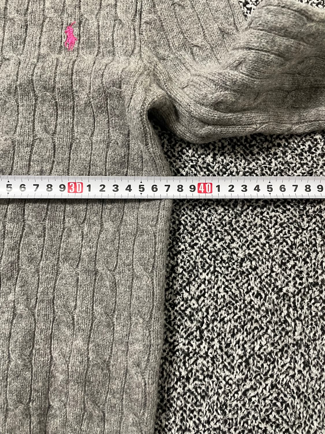 빈티지9. 폴로랄프로렌 스포츠클럽 케이블 니트 가디건 딥그레이 상품이미지4